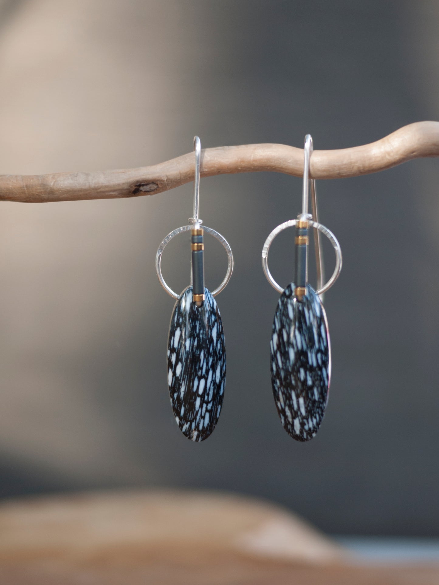 Petrified Palm Wood Sculptural Earrings