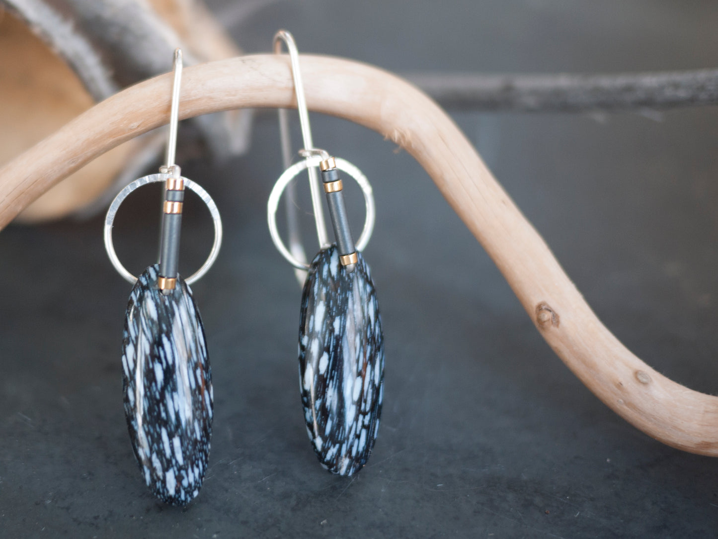 Petrified Palm Wood Sculptural Earrings