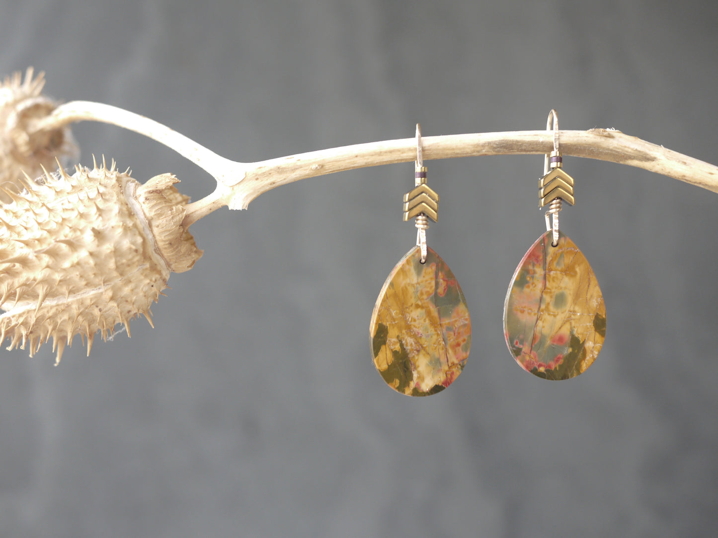 Picasso Jasper Teardrop Earrings