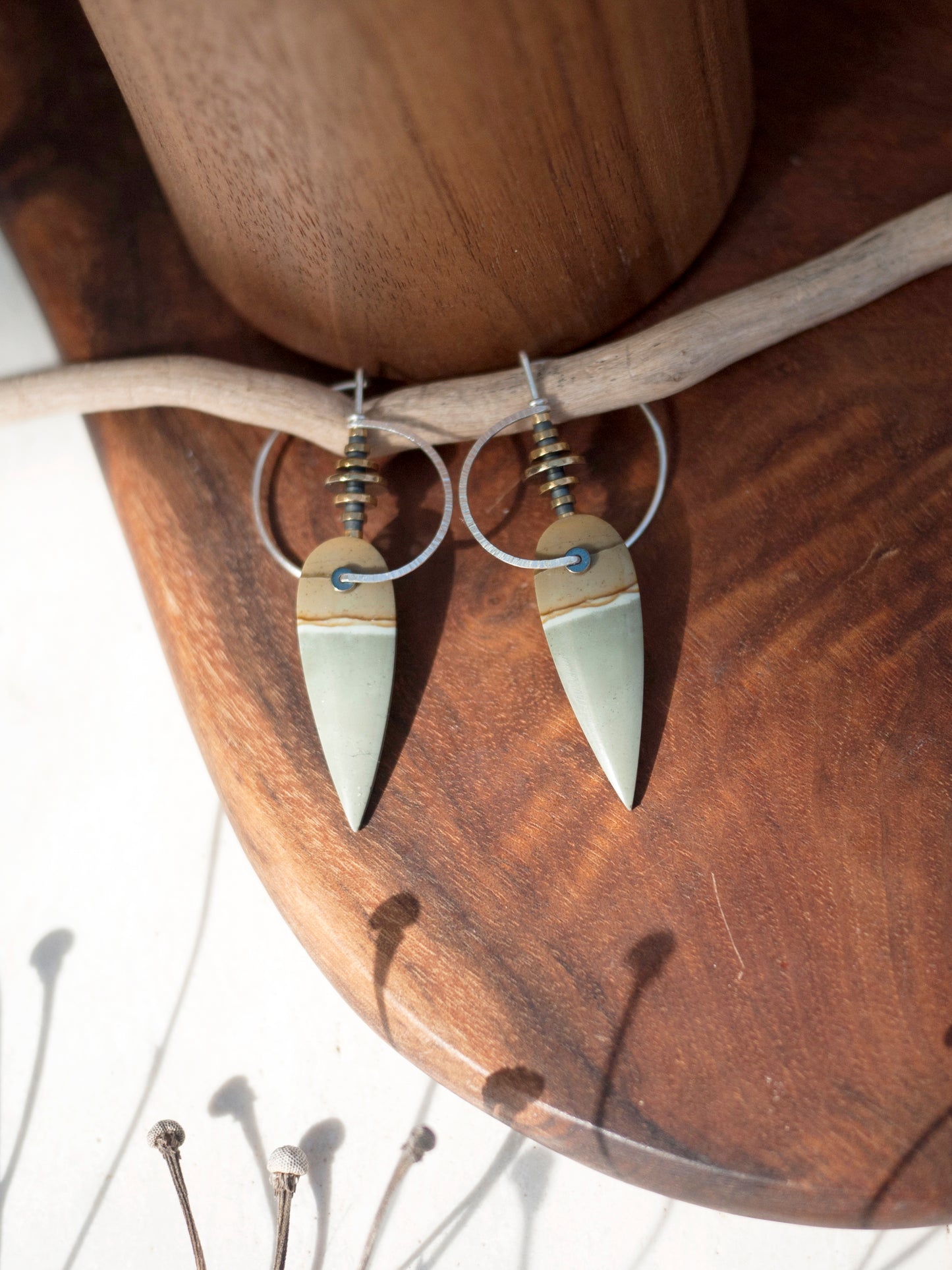 Polychrome Jasper Circle Motif Earrings