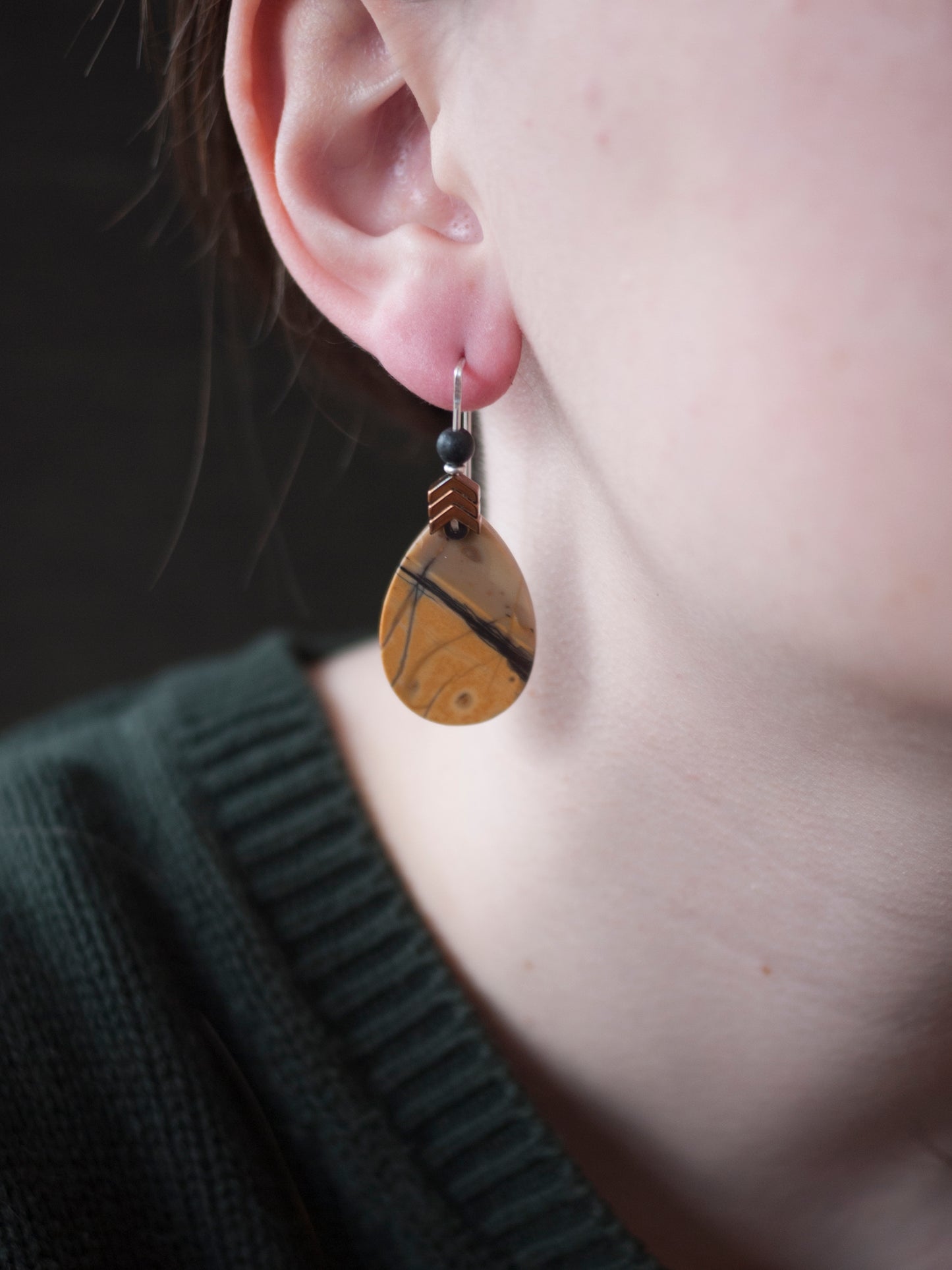 Red Creek Jasper Teardrop Earrings
