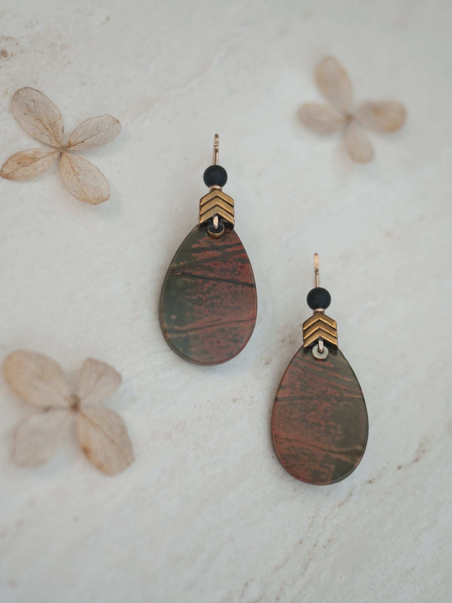 Red Creek Jasper Teardrop Earrings #2