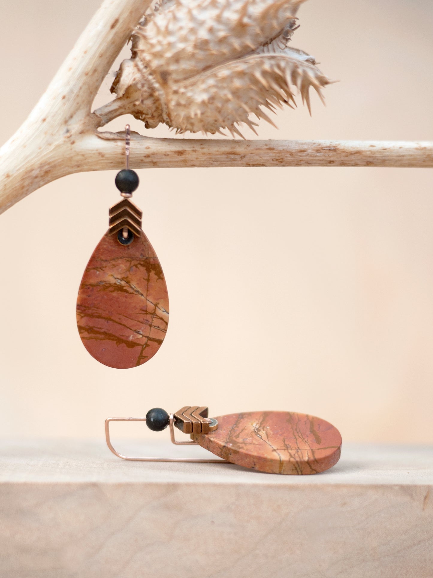 Red Creek Jasper Teardrop Earrings #3