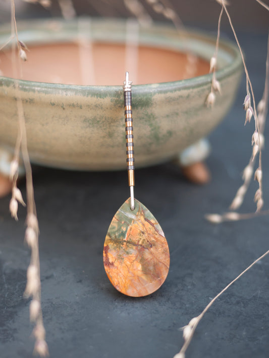 Red Creek Jasper Pendant in Silver
