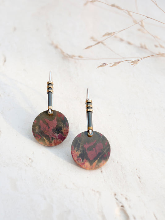 Minimal Red Creek Jasper Drop Earrings #3