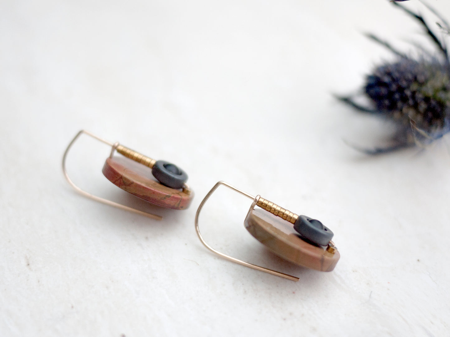 Red Creek Circle Motif Drop Earrings #2