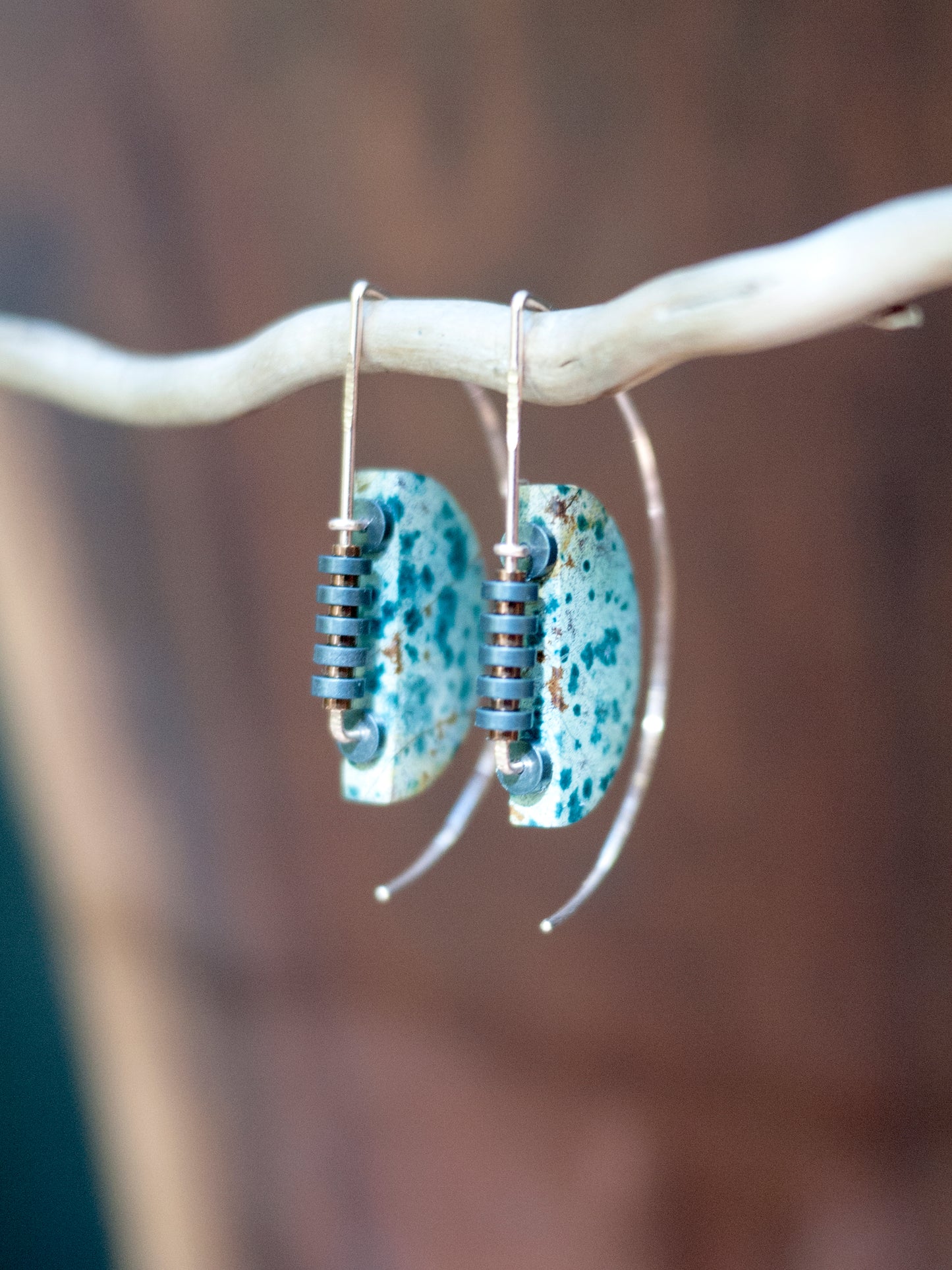 Half Moon River Jasper Sculptural Earrings