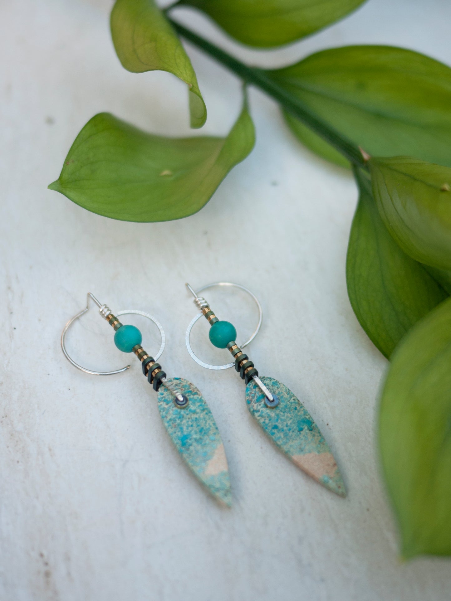 Long Sea Sediment Jasper Earrings