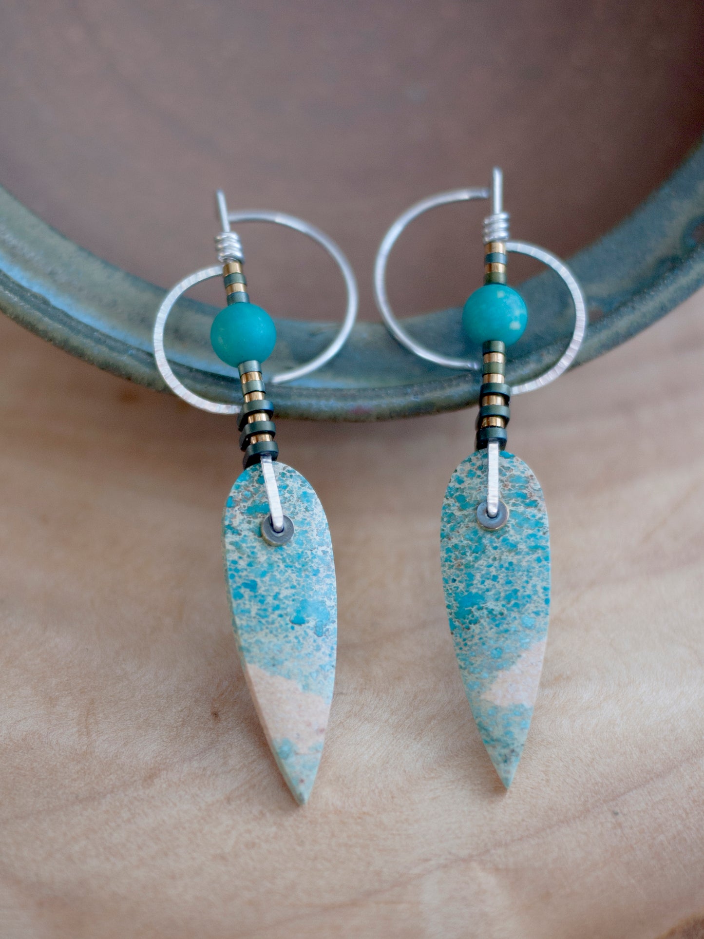 Long Sea Sediment Jasper Earrings