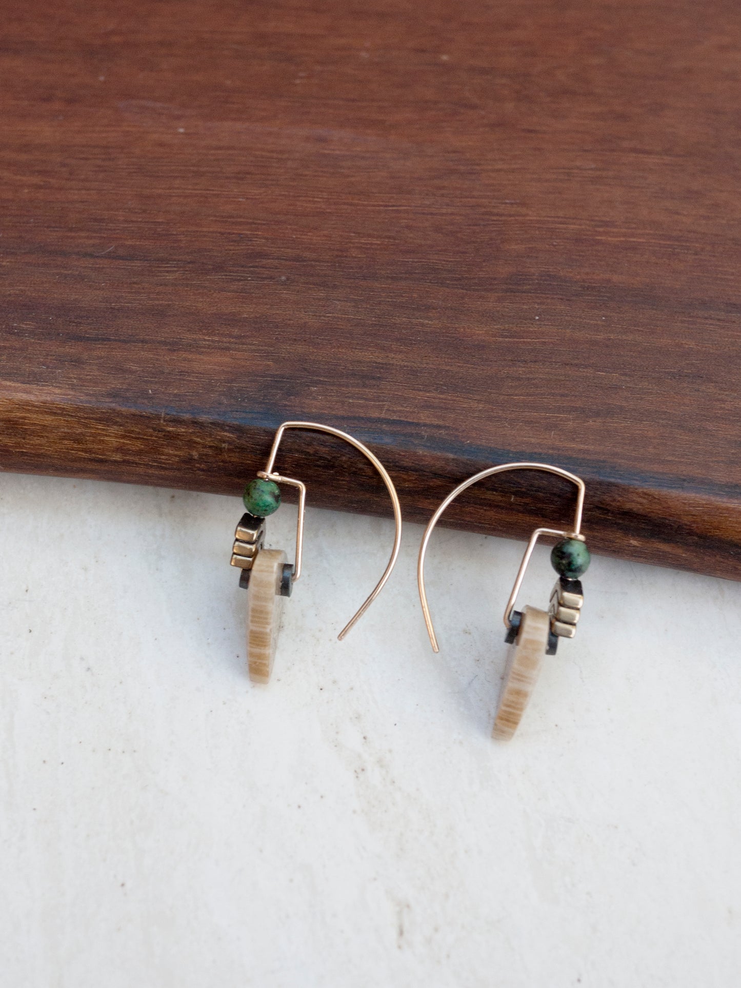 Fossil Coral Chevron Earrings