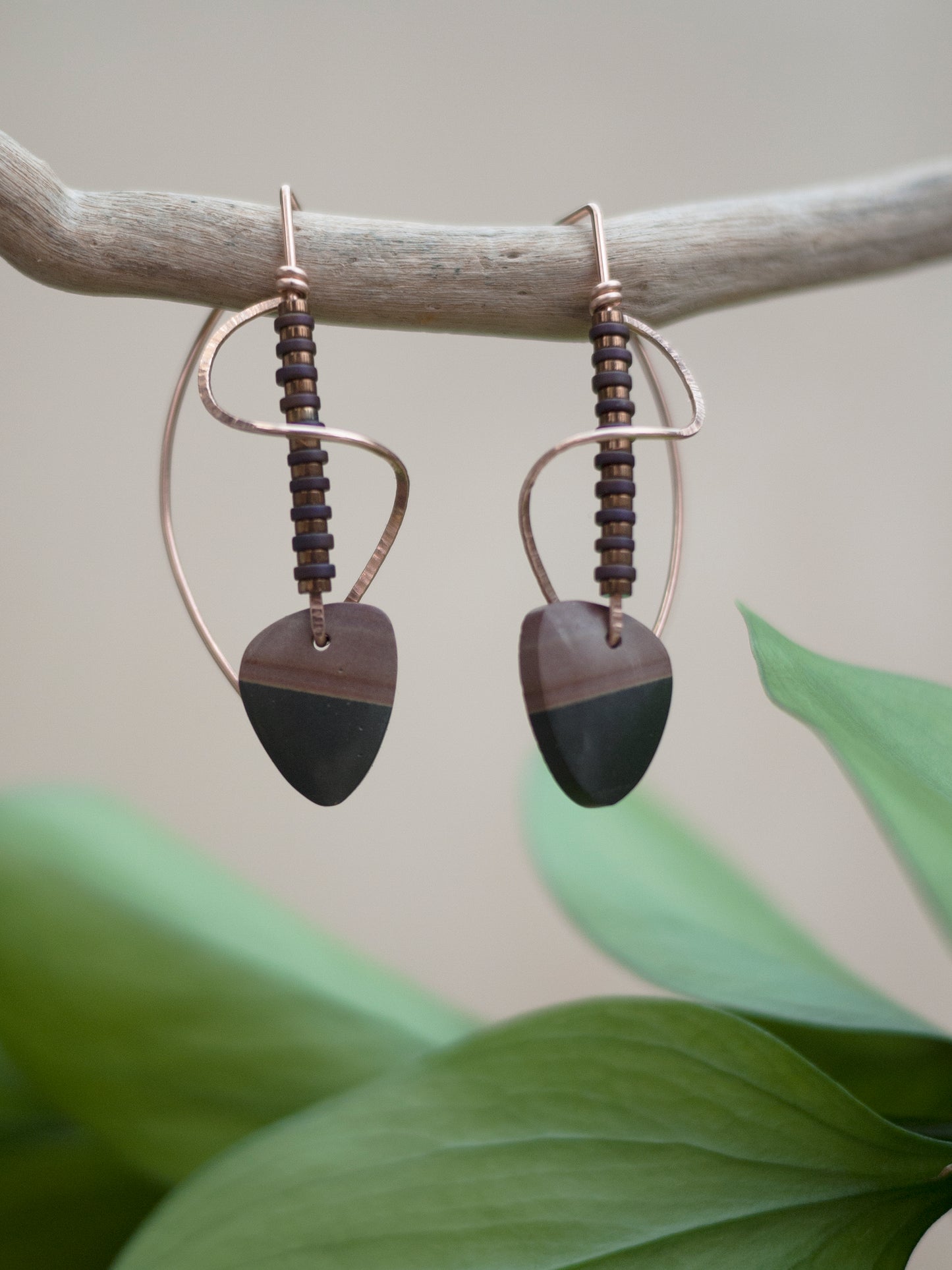 Polychrome Jasper Spiral Drop Earrings