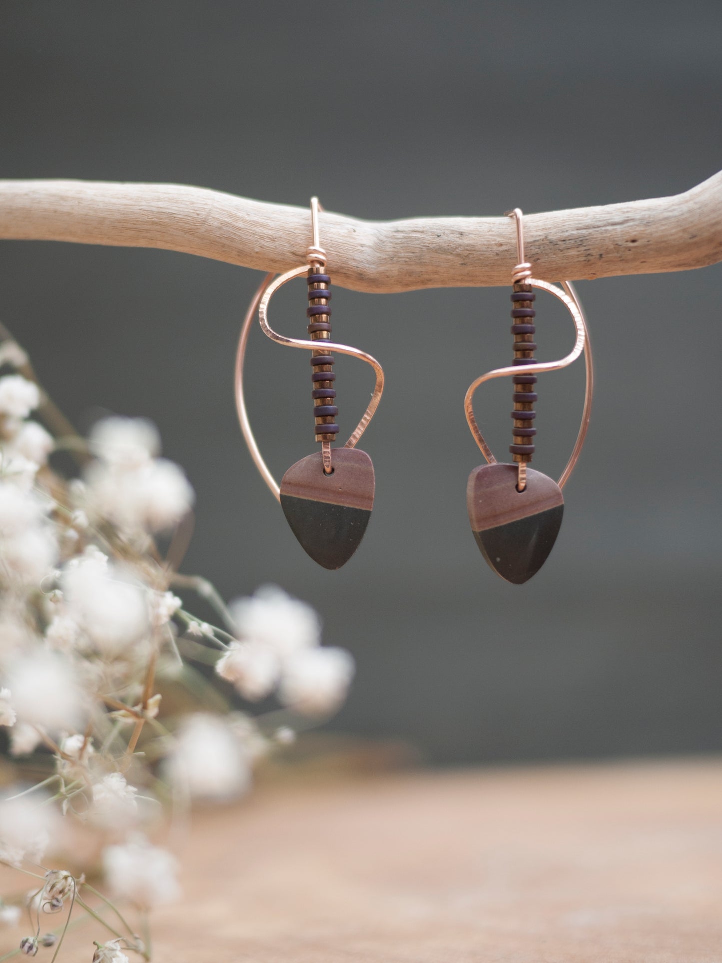 Polychrome Jasper Spiral Drop Earrings