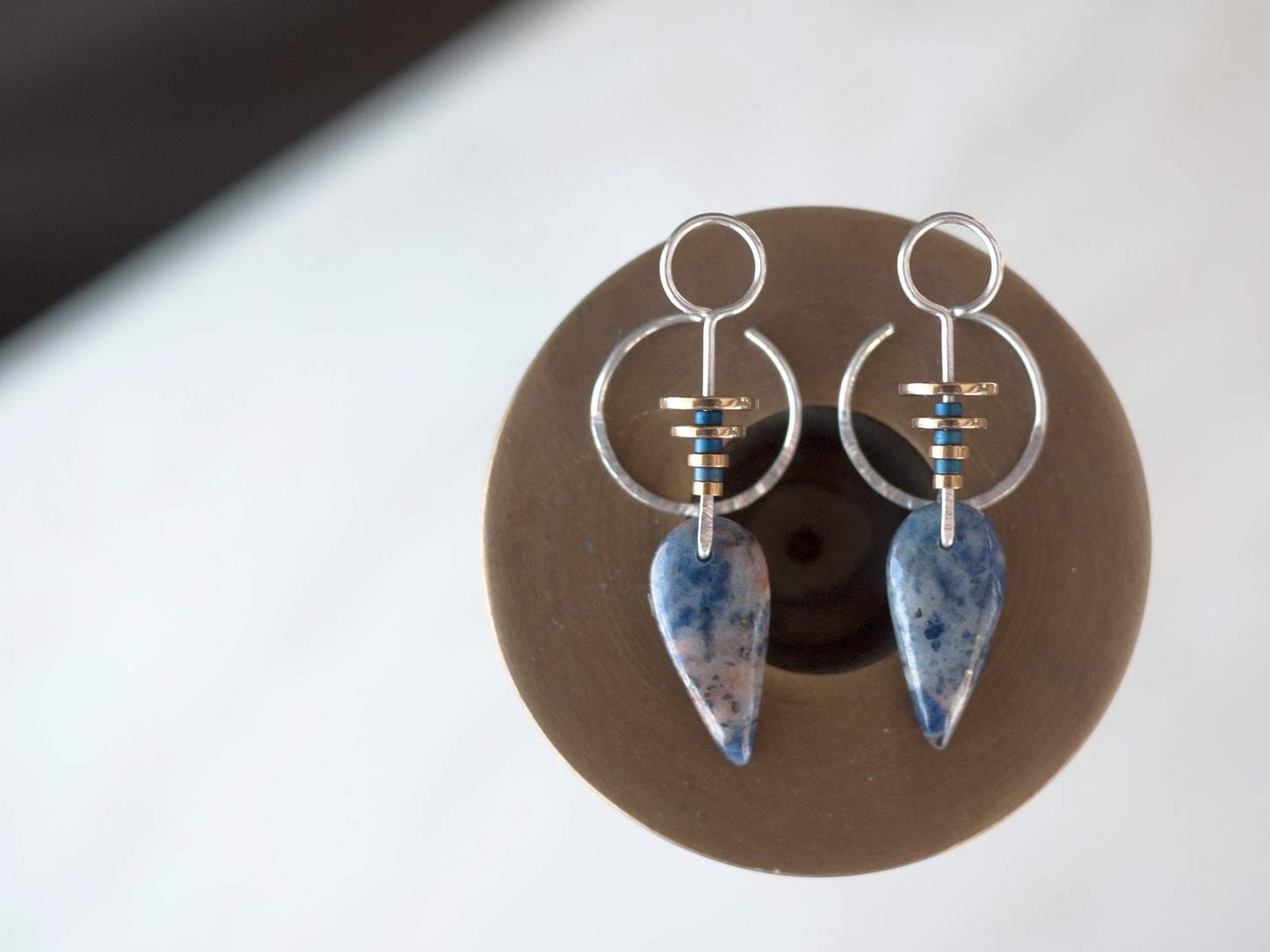 Inverted Teardrop Sodalite Ear Jackets