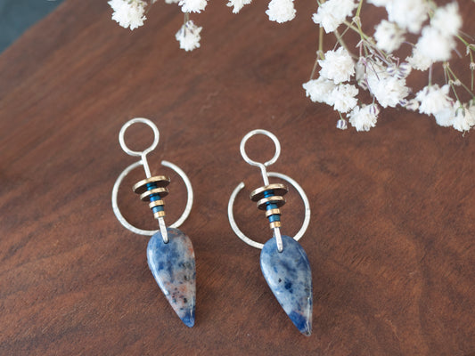 Inverted Teardrop Sodalite Ear Jackets