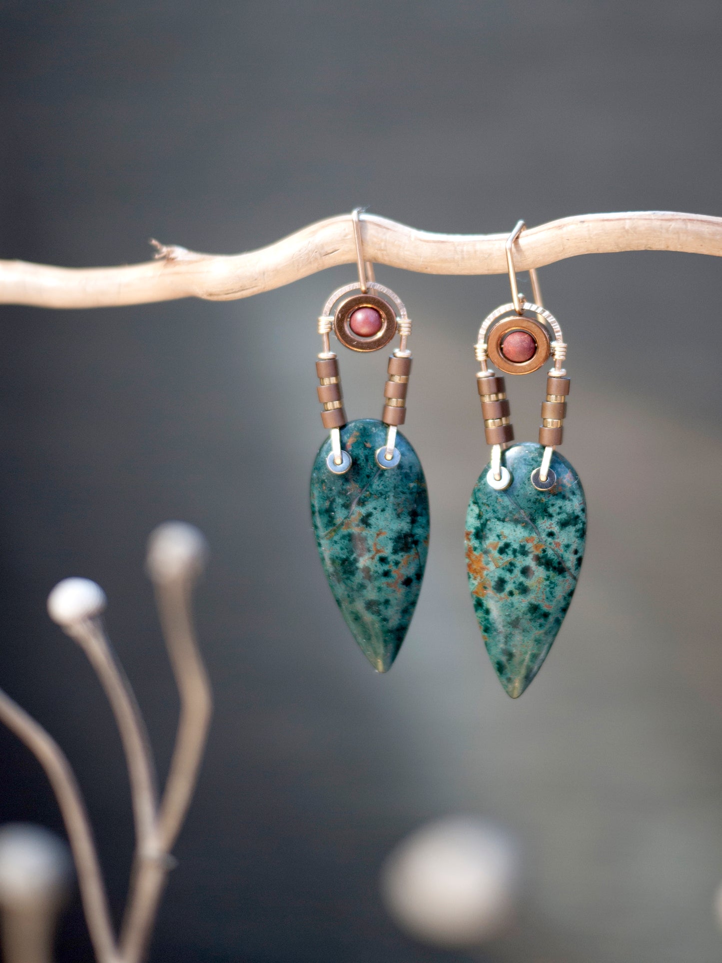 Morning Dew Jasper Dangle Earrings