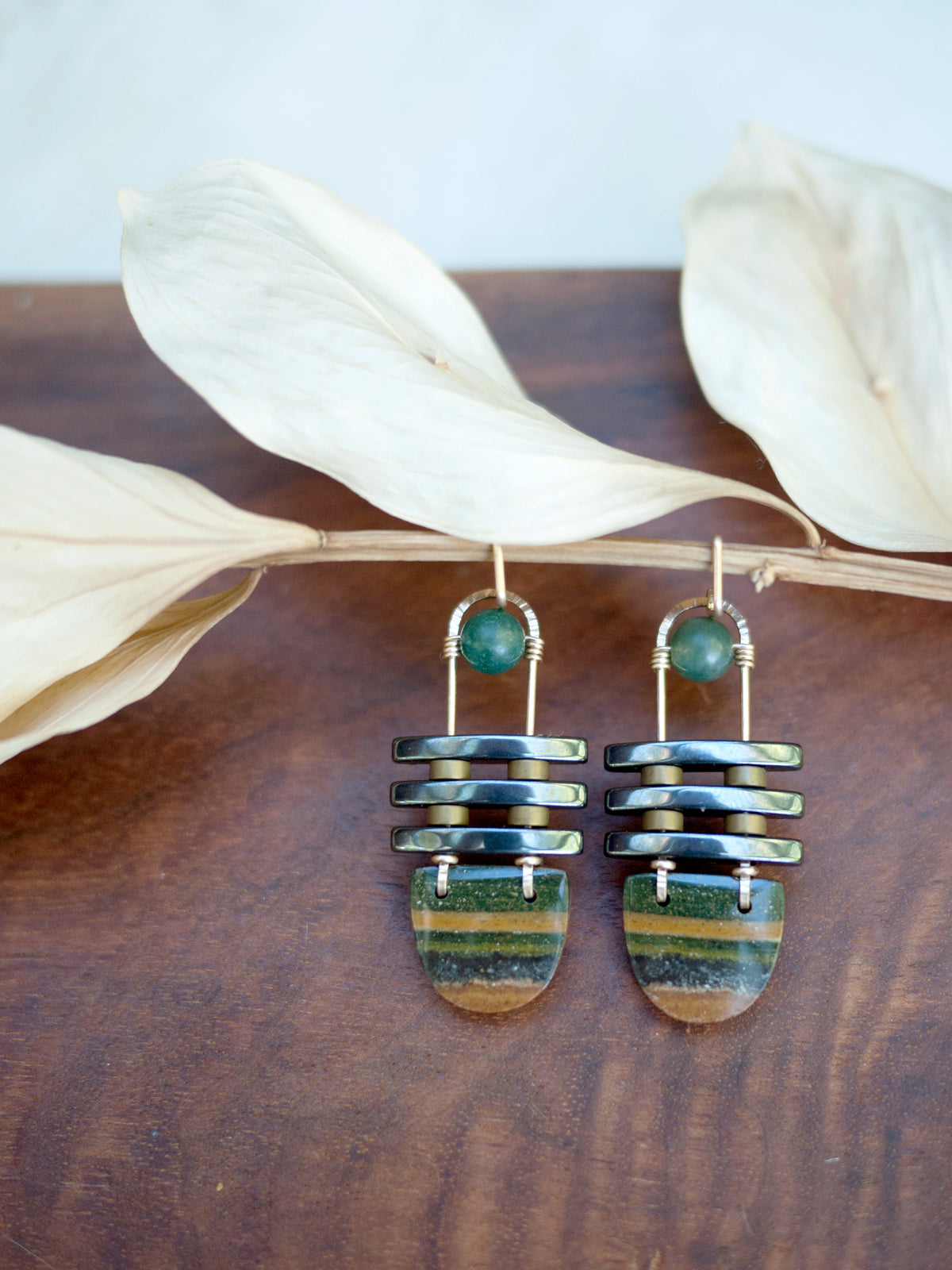 Jasper Three Bar Dangle Earrings