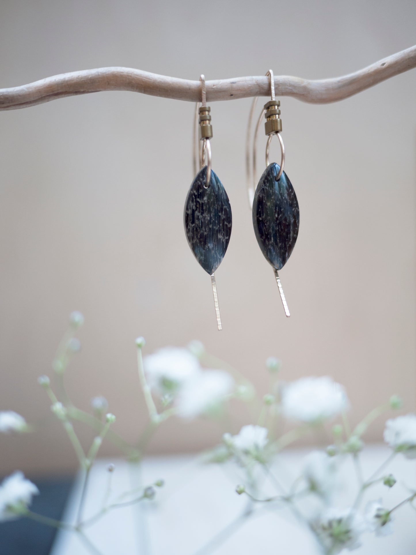 Petrified Palm Wood Tribal Earrings