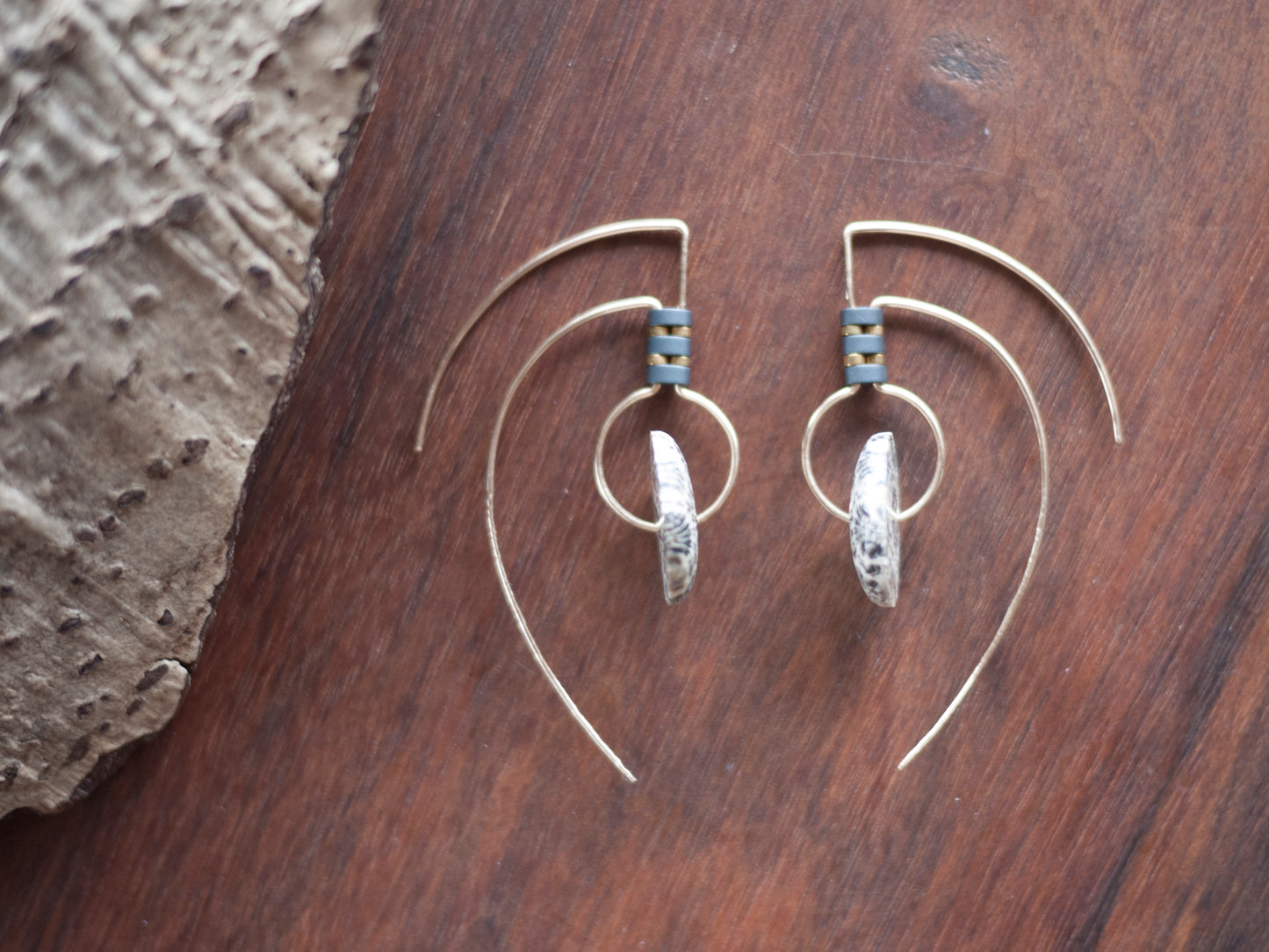 Fossilized Coral Tribal Earrings