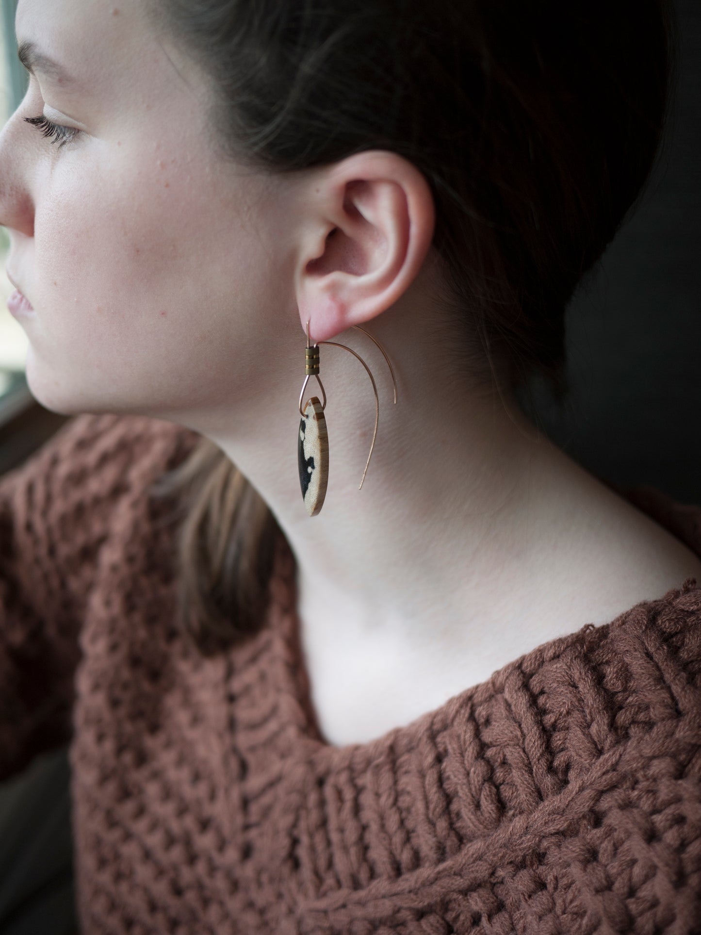 Palmwood Tribal Earrings