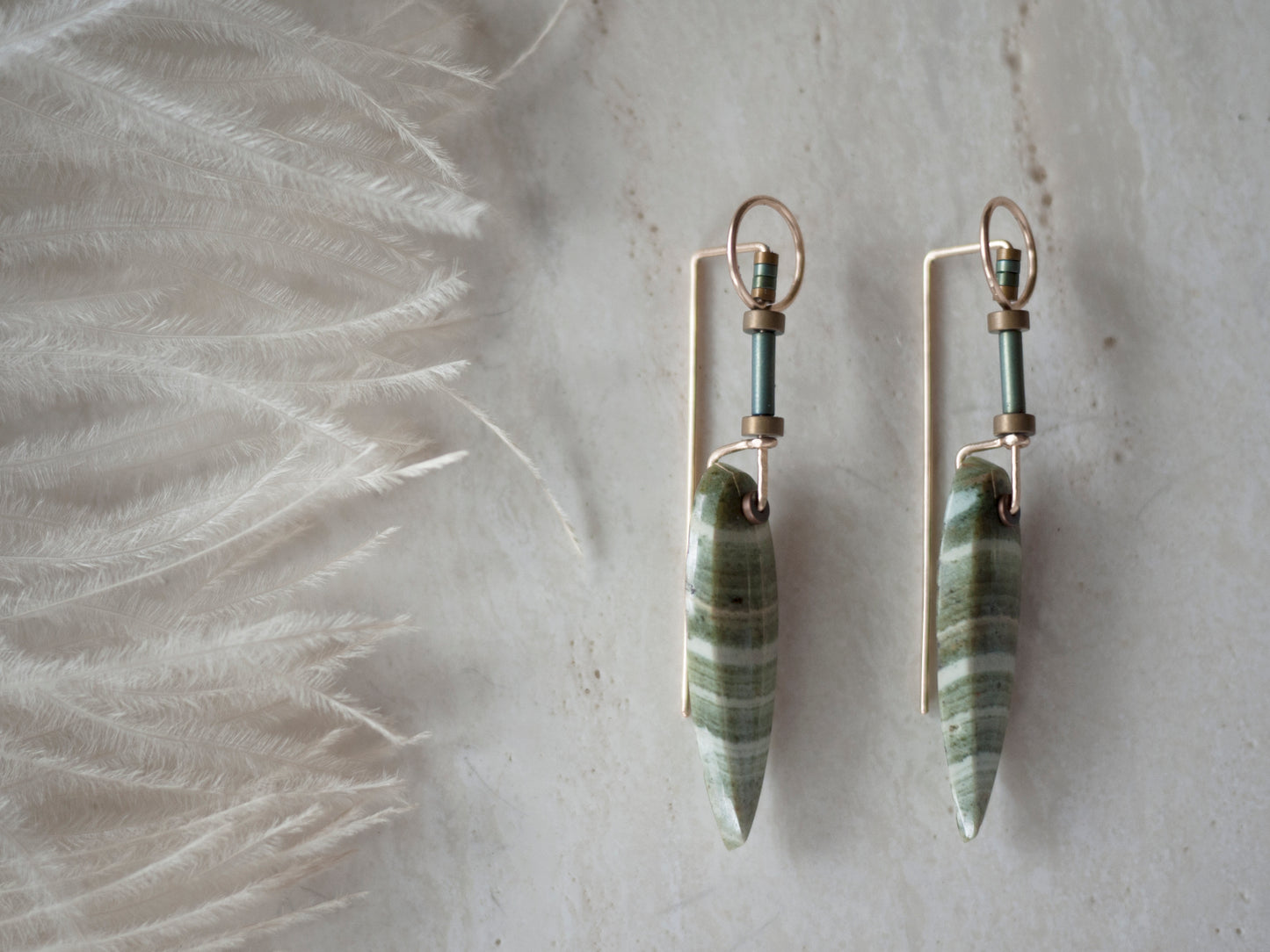 Fancy Zebra Jasper Drop Earrings