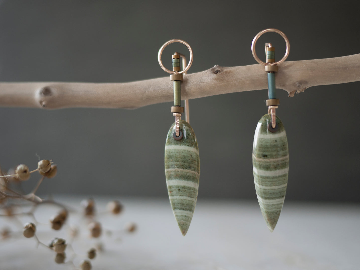 Fancy Zebra Jasper Drop Earrings