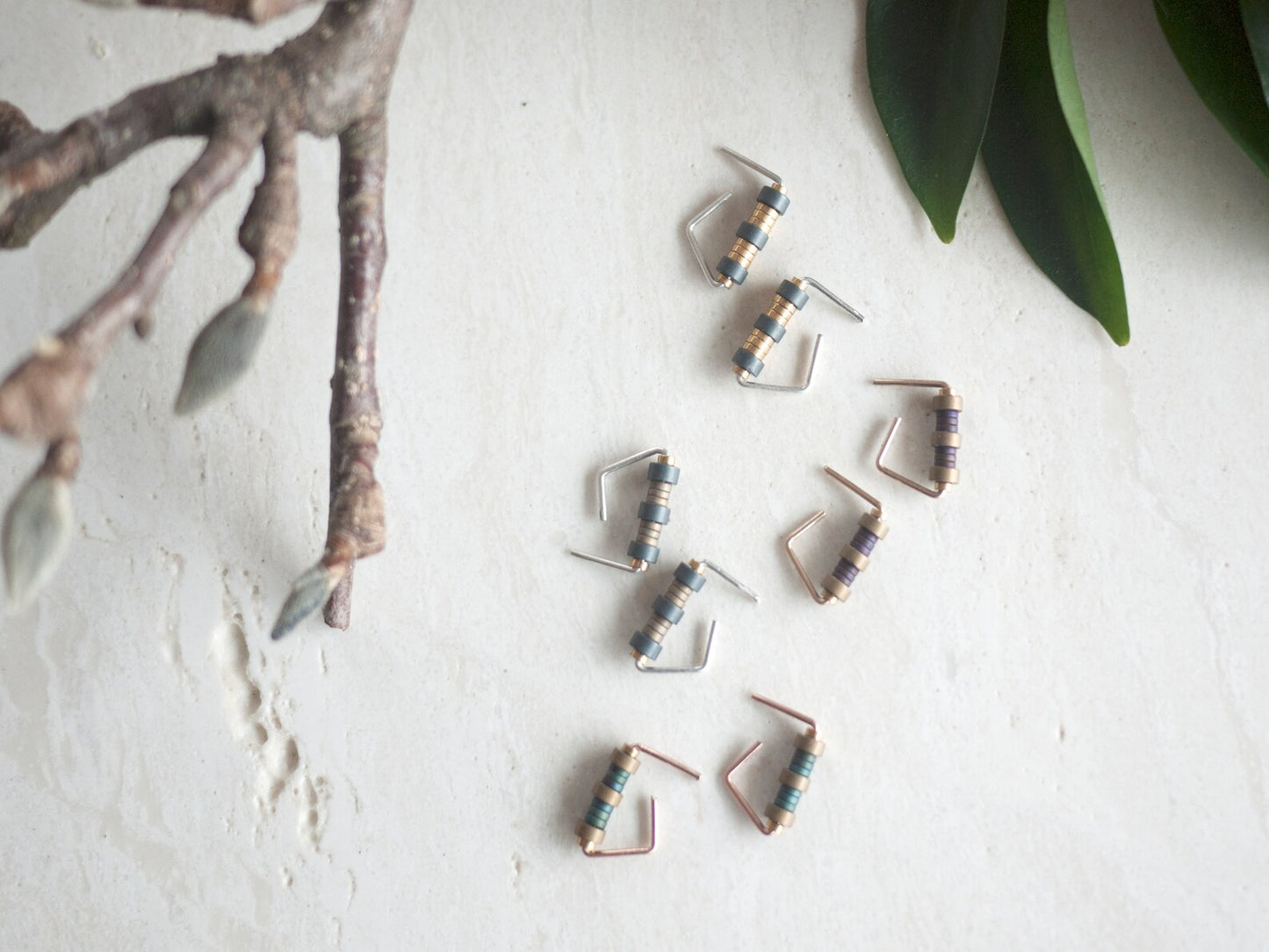 Minimalistic Beaded Hugger Earrings