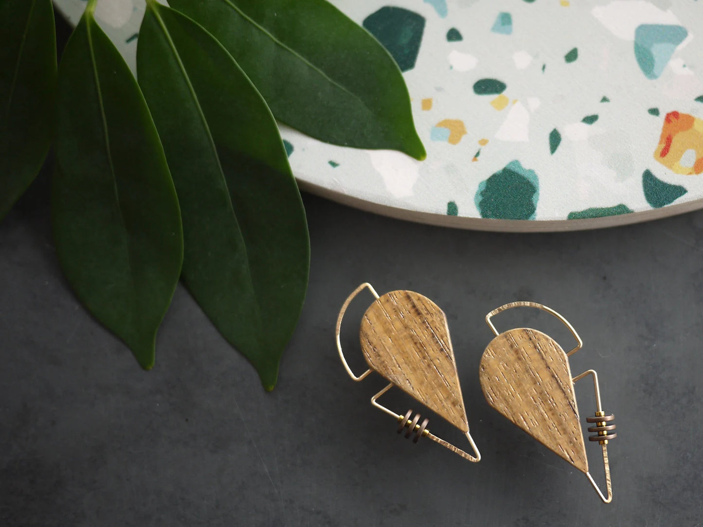 Modern Wood Statement Earrings