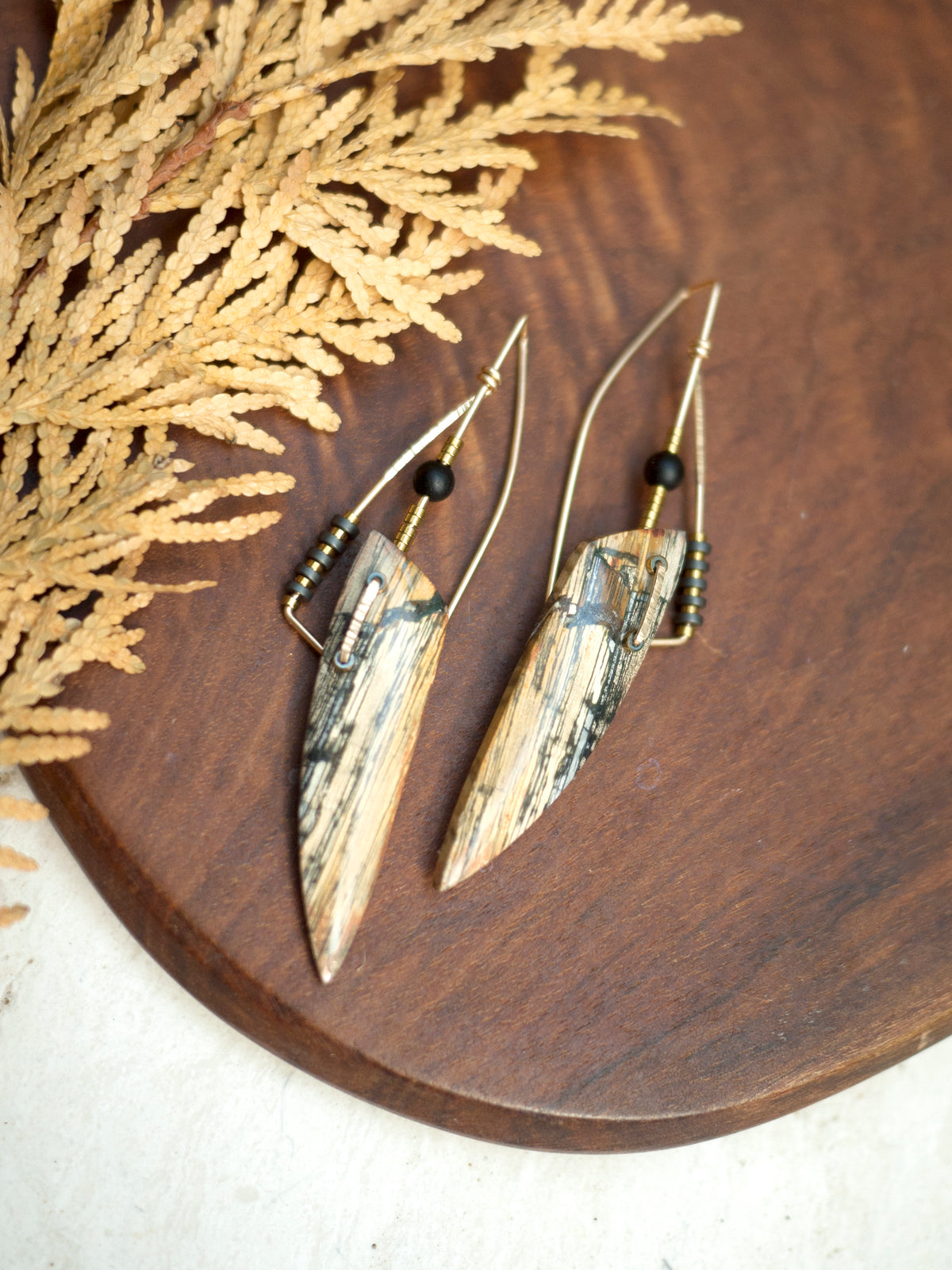Abstract Brecciated Jasper Drop Earrings
