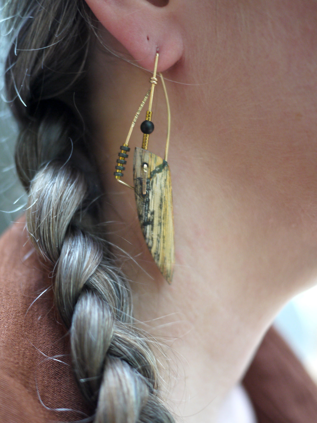 Abstract Brecciated Jasper Drop Earrings