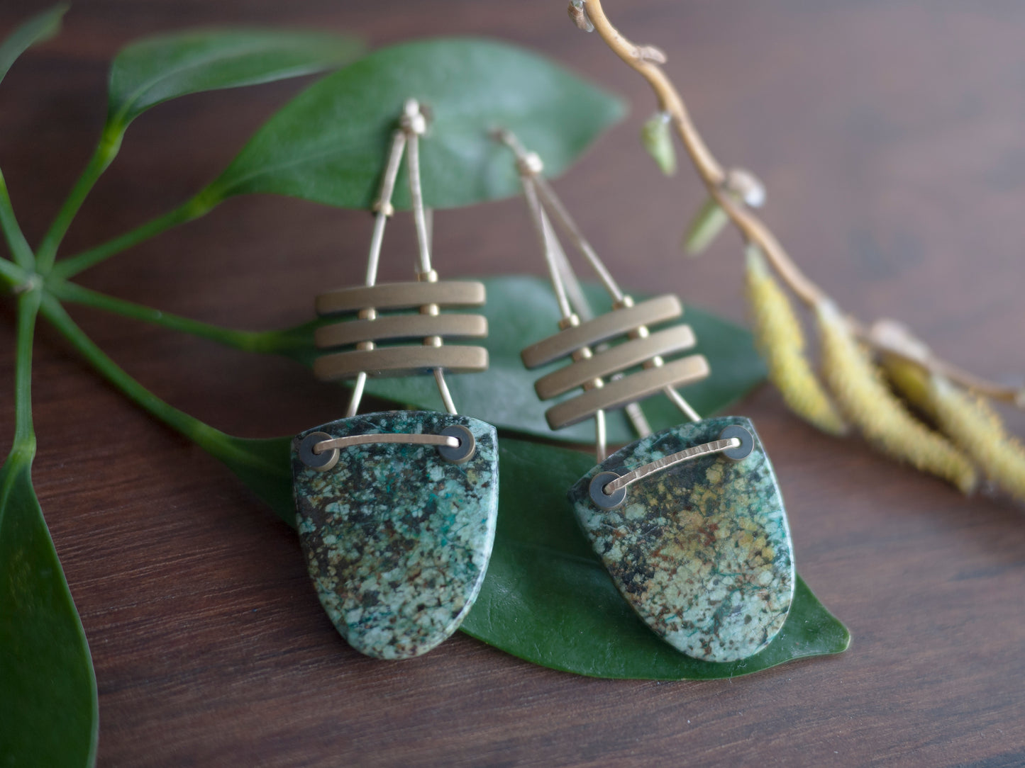 African Turquoise Drop Earrings