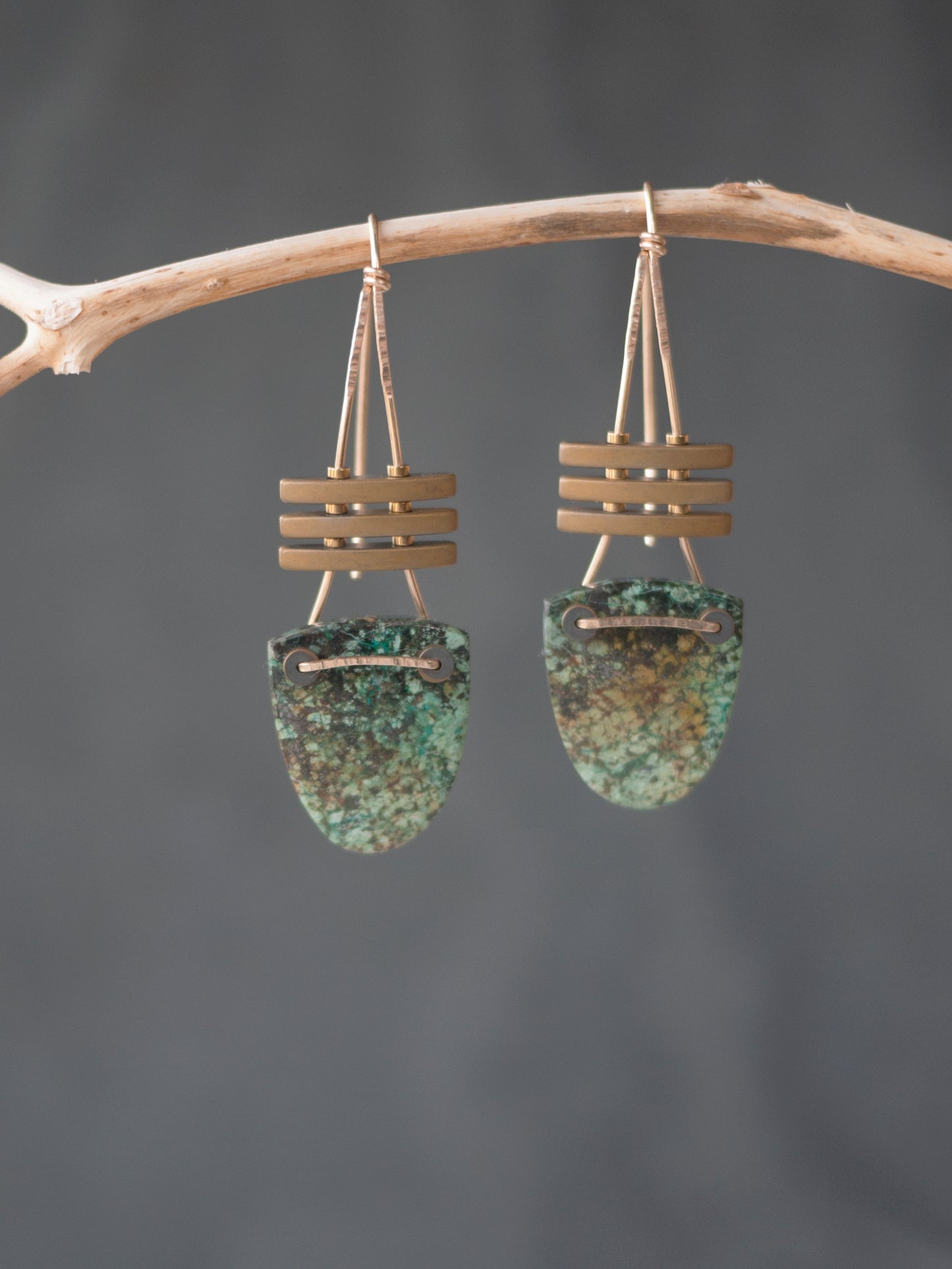 African Turquoise Drop Earrings