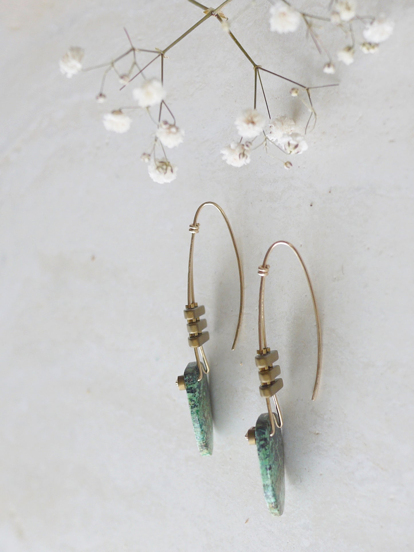 African Turquoise Drop Earrings