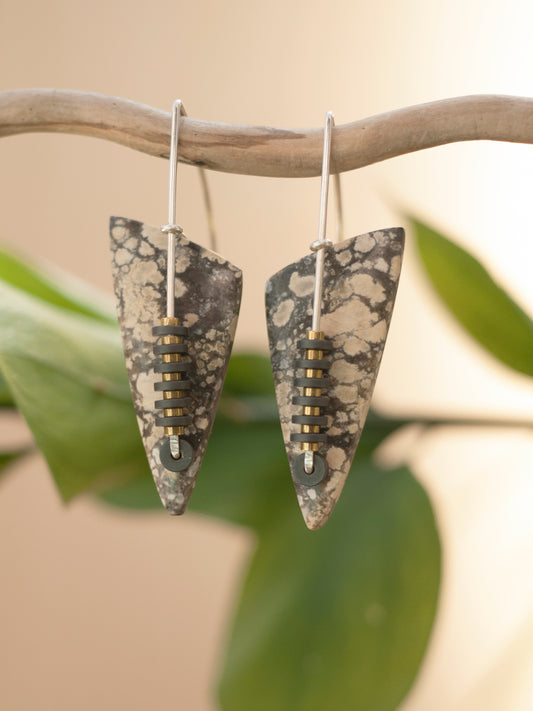 Graphic Magnesite Drop Earrings