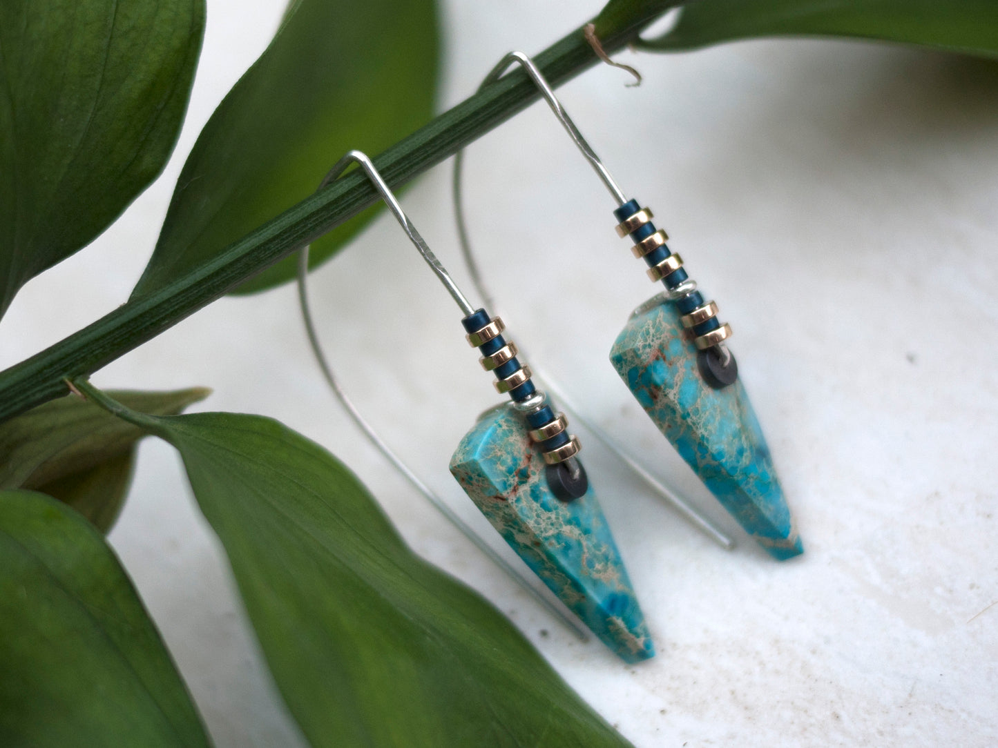 Triangle Spear Imperial Jasper Earrings