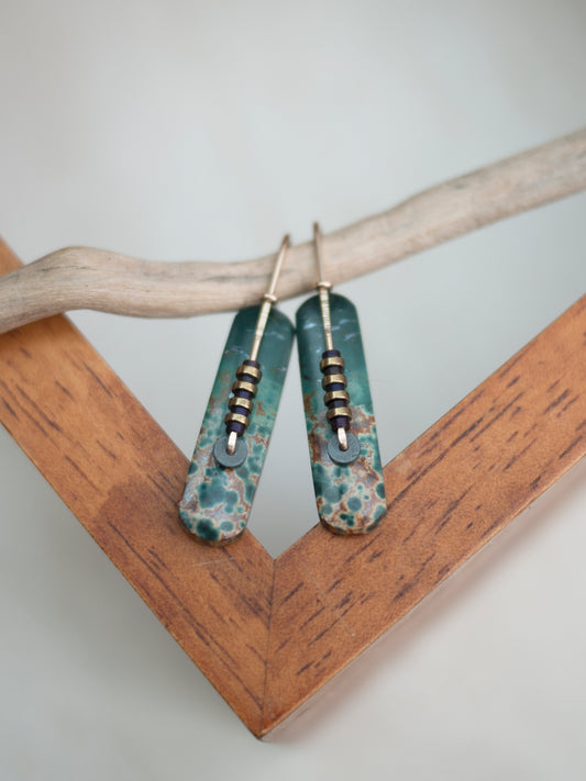 Oval Morning Dew Jasper Drop Earrings #2