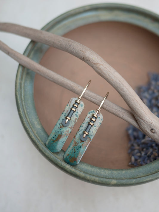 Oval Morning Dew Jasper Drop Earrings