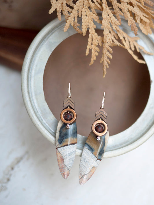 Brecciate Jasper Spear Drop Earrings