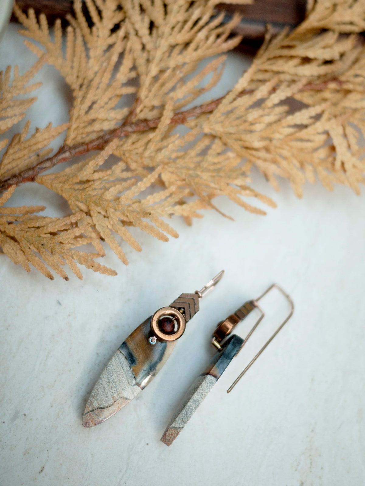 Brecciate Jasper Spear Drop Earrings