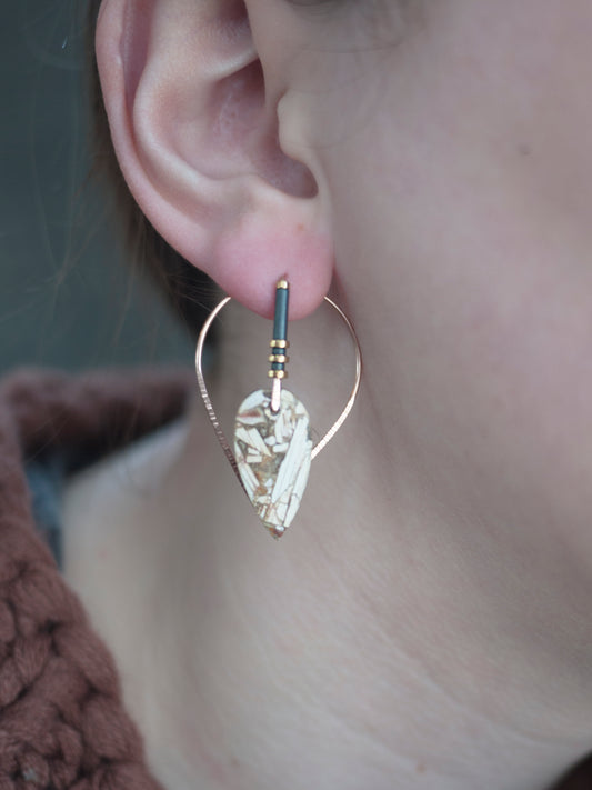 Fancy Brecciated Jasper Ear Jackets