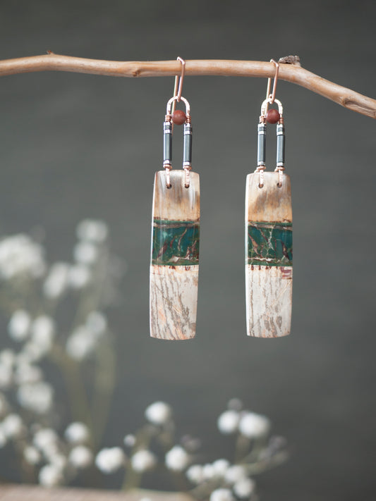 Long Brecciated Jasper Earrings