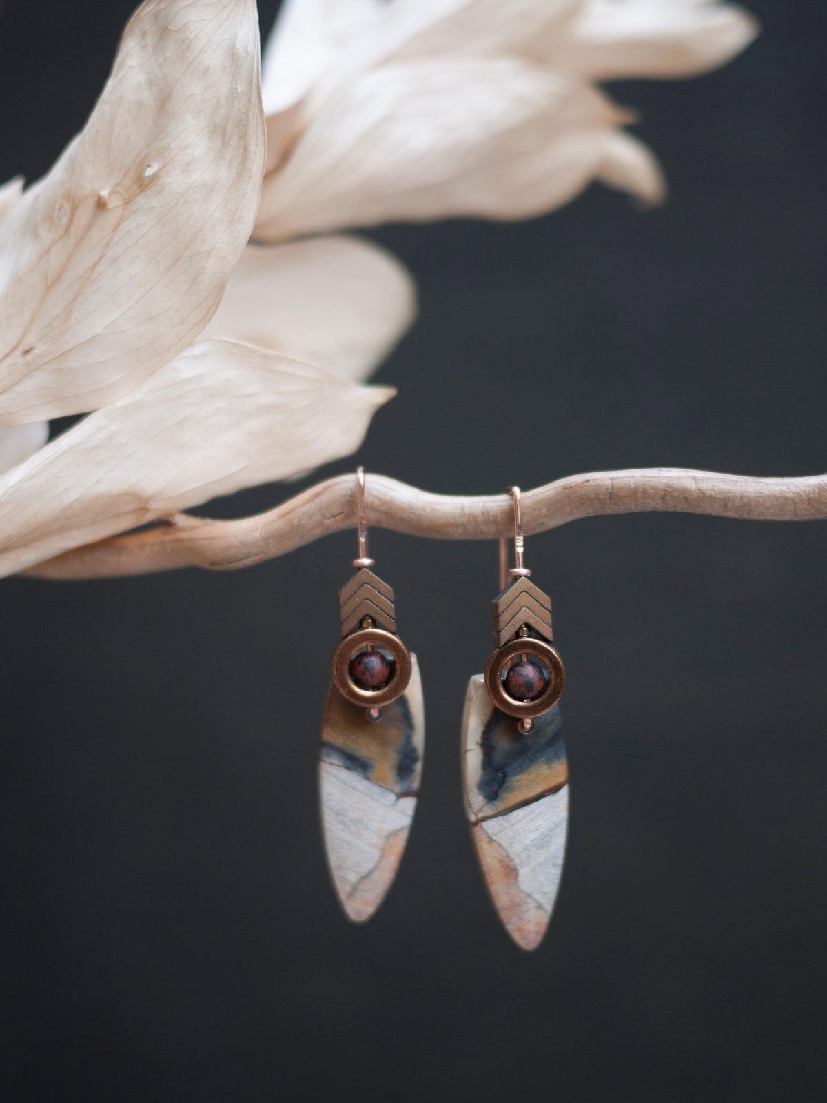 Brecciate Jasper Spear Drop Earrings