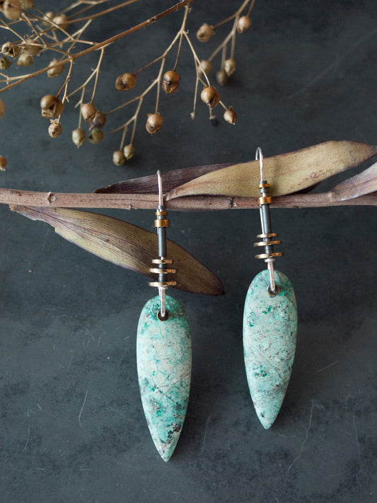 Chrysocolla  Drop Earrings