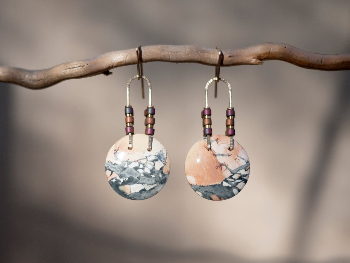 Maligano Jasper Circle Dangle Earrings
