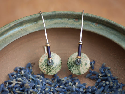 Brecciated Jasper Circle Arch Earrings