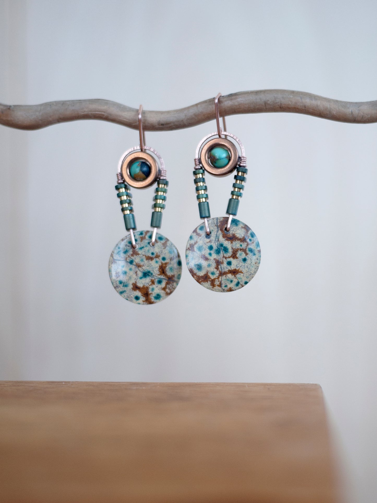 Morning Dew Jasper Dangle Earrings