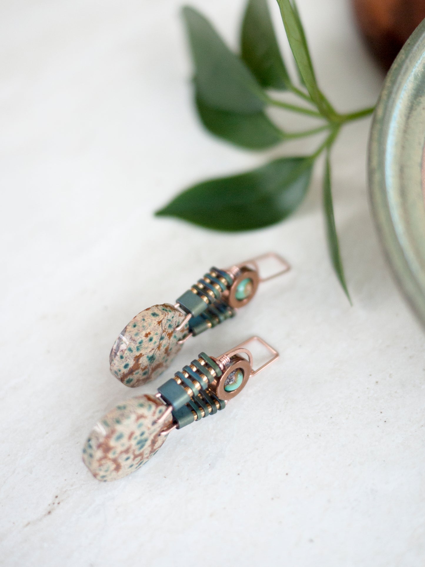 Morning Dew Jasper Dangle Earrings