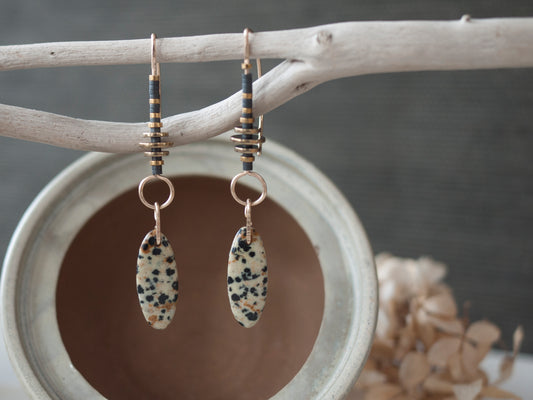 Dalmatian Jasper Drop Earrings