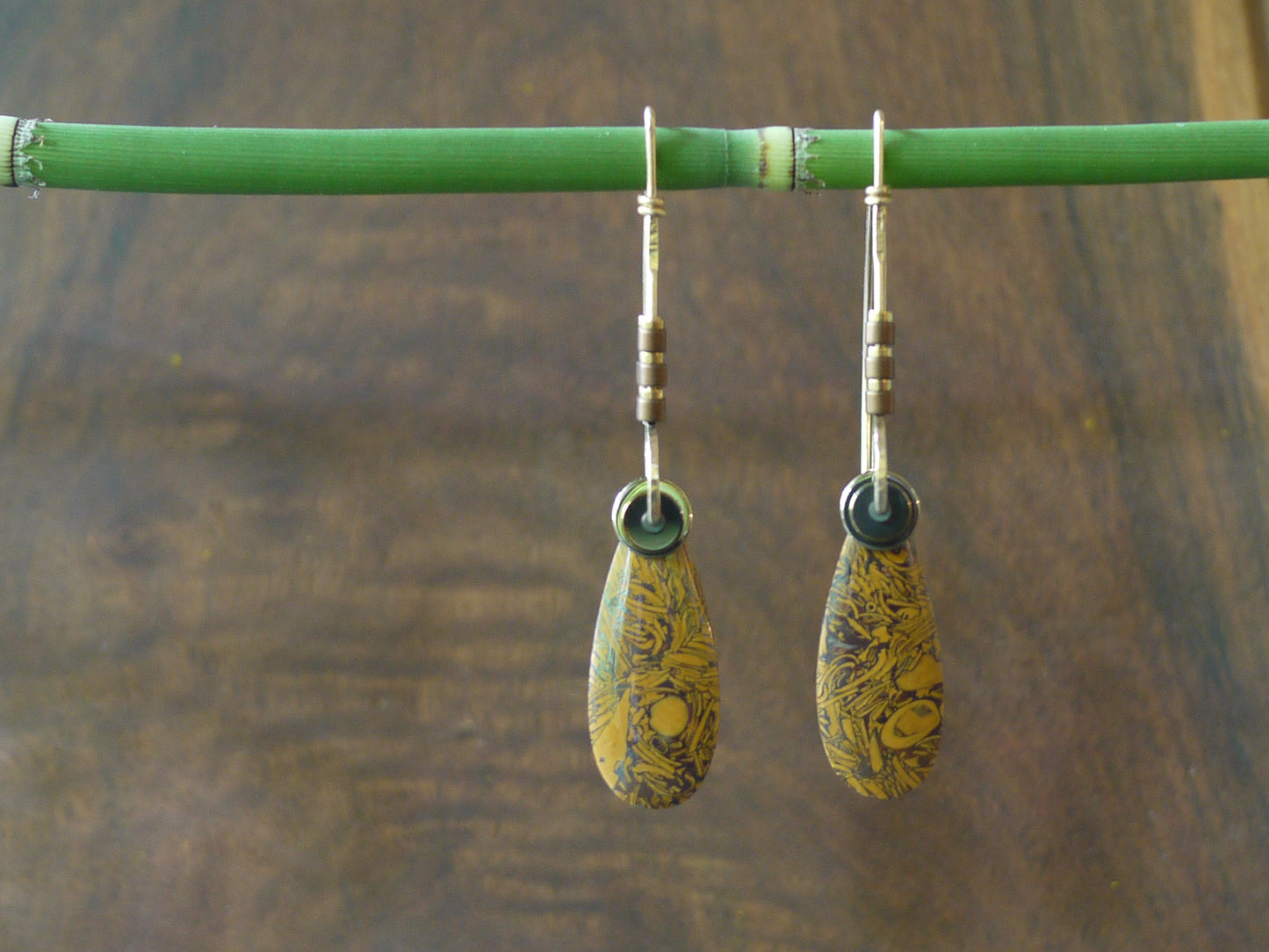 Calligraphy Stone Earrings