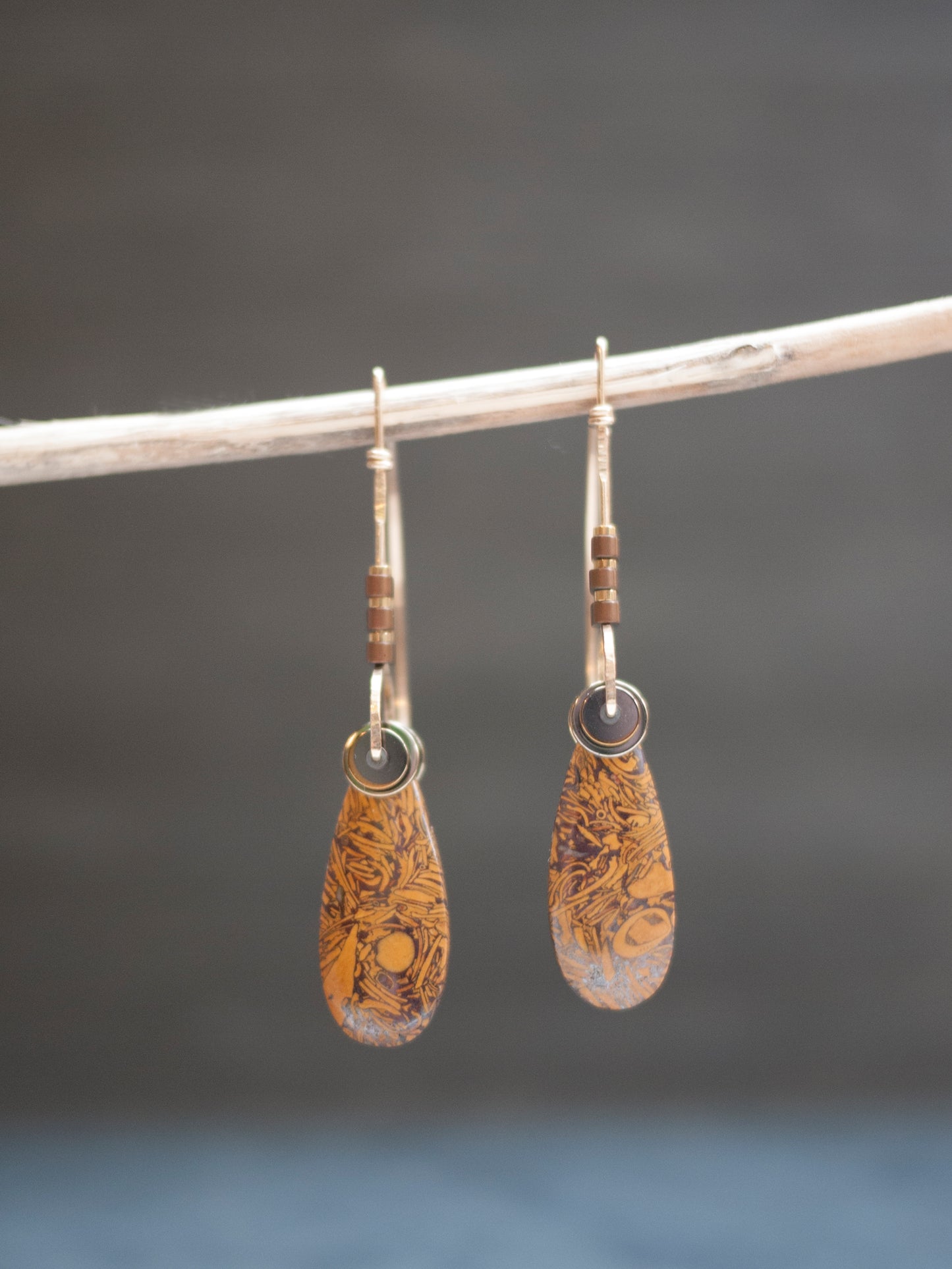 Calligraphy Stone Earrings