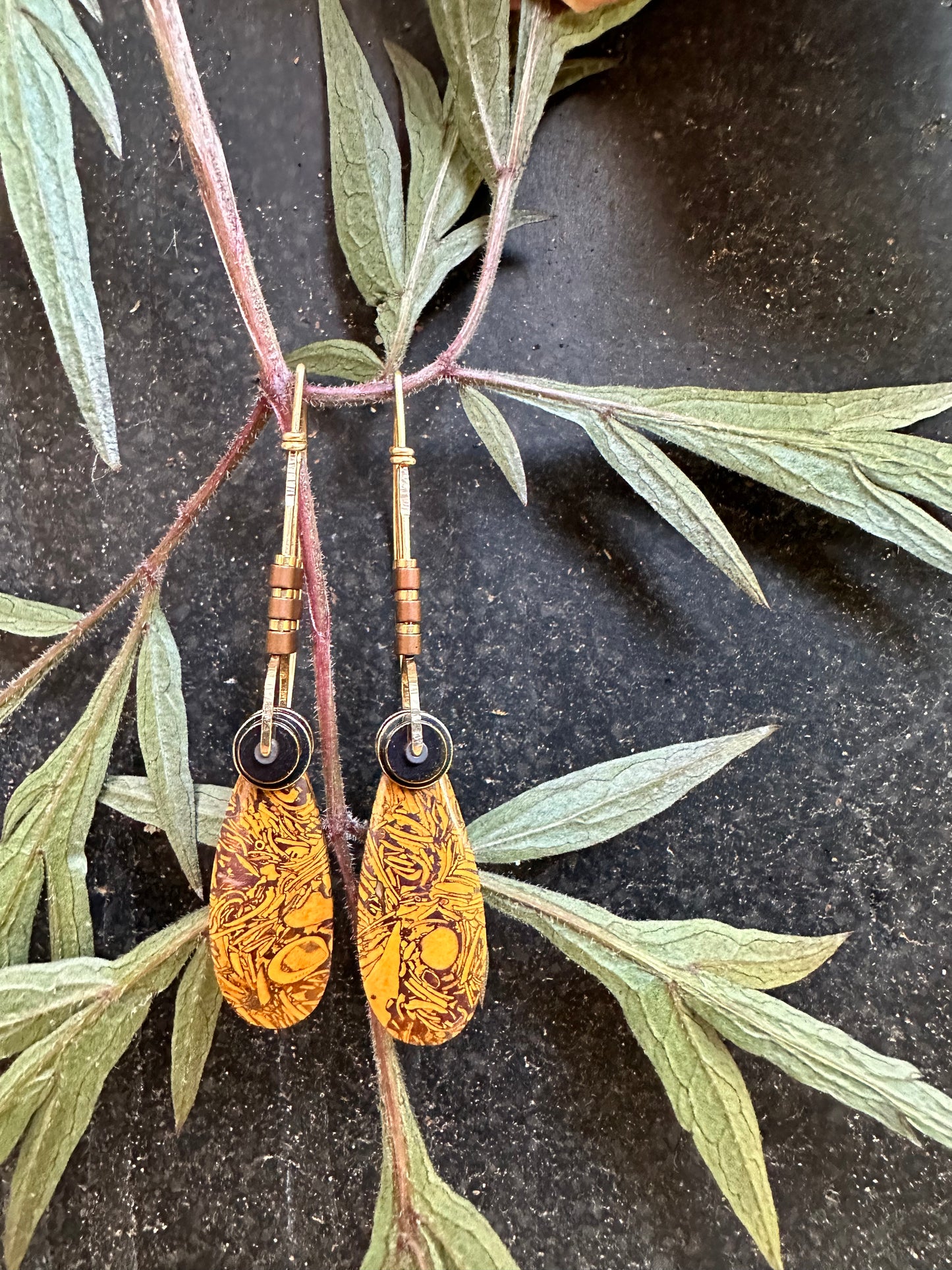 Calligraphy Stone Earrings